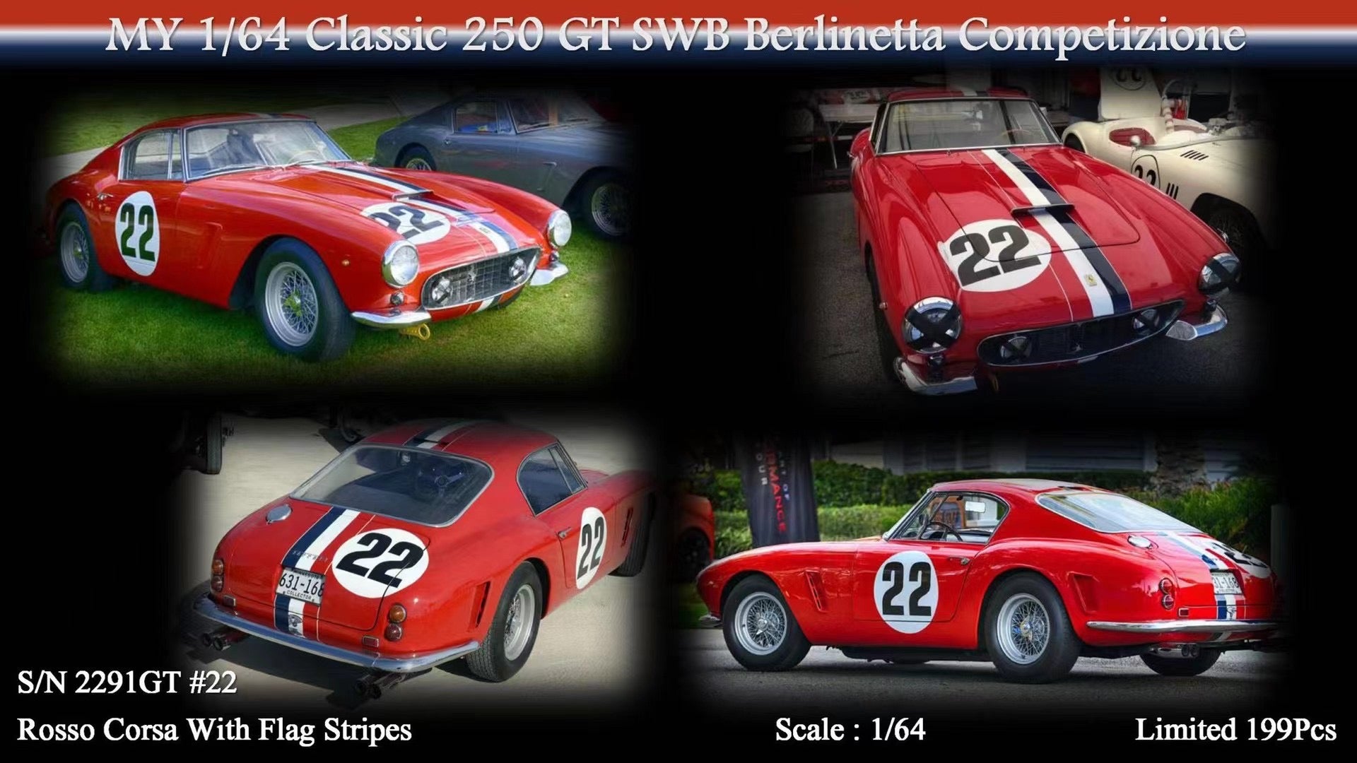 ミニカー　1/18 Ferrari 250 GT SWB Competizione Winner Monza 1960 #62(レッド) [KKDC180864] Minicar 1/18 Ferrari 250 Gt Swb Competizione Winner Monza