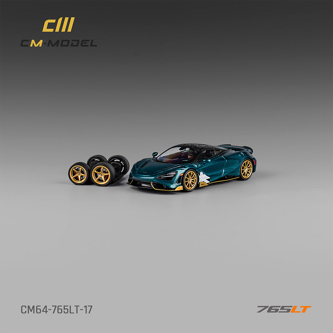 CM Model 1:64 McLaren 765LT Metallic black green – Horizon Diecast