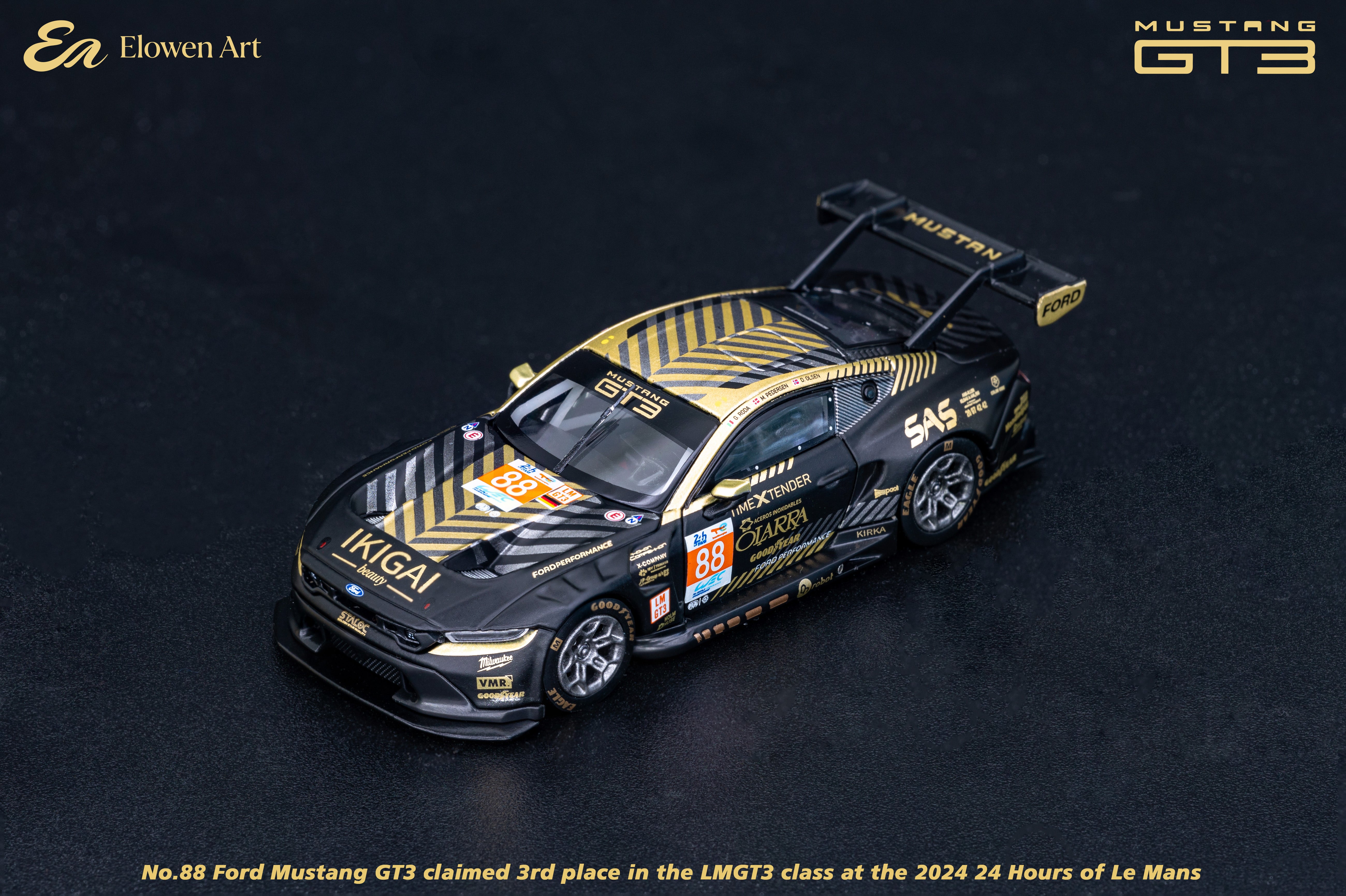 フォード マスタング GT3 Elowen Art 1/64 ミニカー Elowen Art 1:64 Ford Mustang GT3 Black #88 – Horizon Diecast