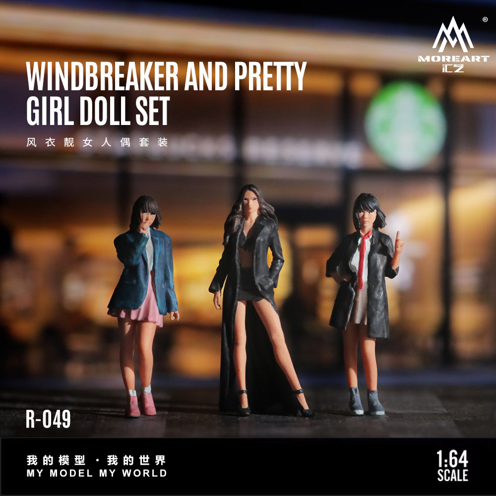 置物 More and More MoreArt 1:64 WINDBREAKER AND PRETTY GIRL DOLL SET MO223049
