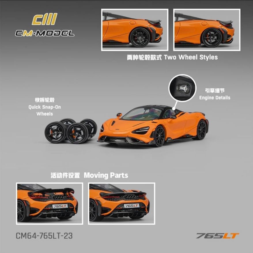 Preorder] CM Model 1:64 Mclaren 765LT Papaya orange CM64-765LT-23