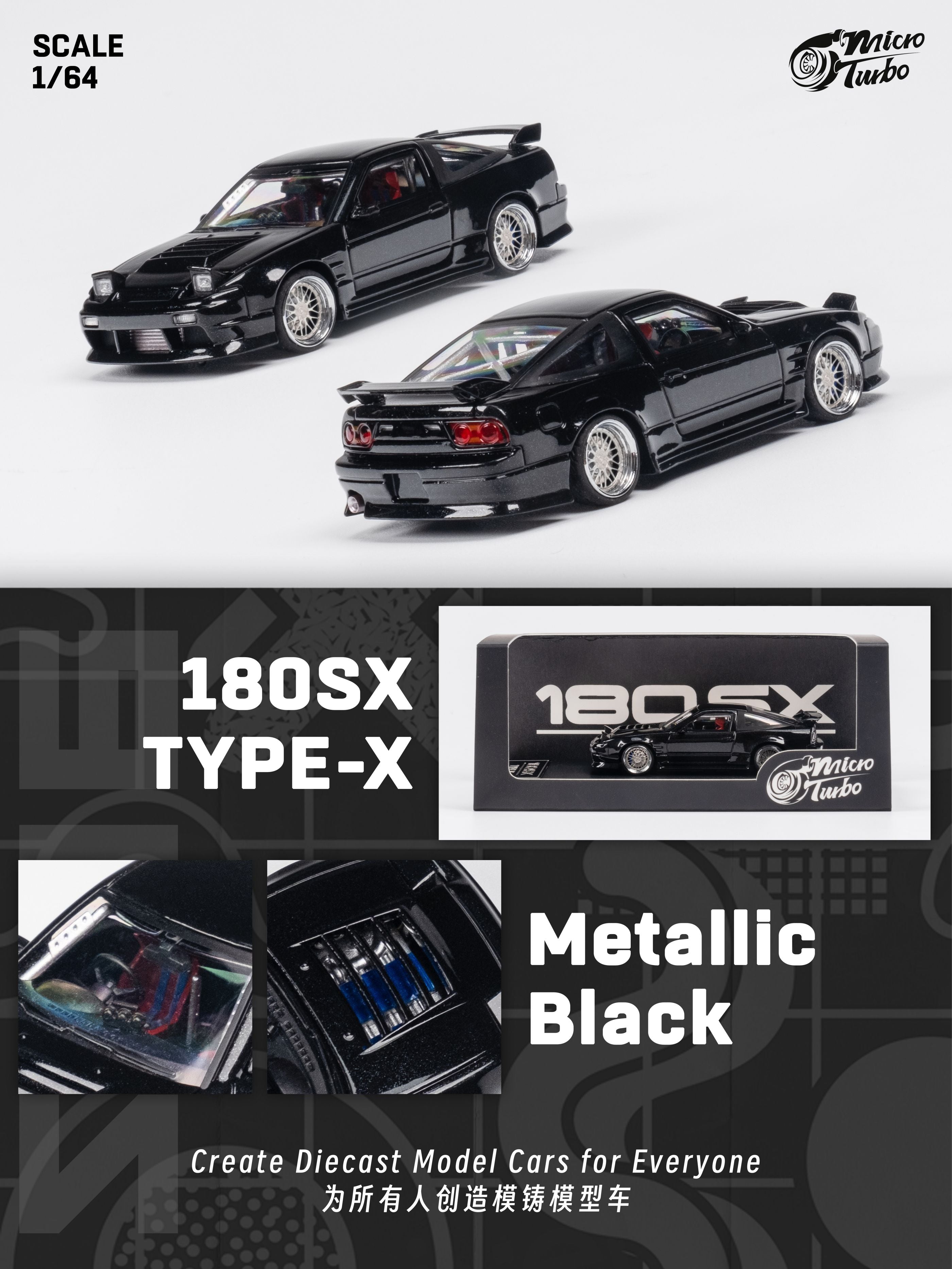 Preorder] MicroTurbo 1:64 Custom 180SX Type X - Metallic