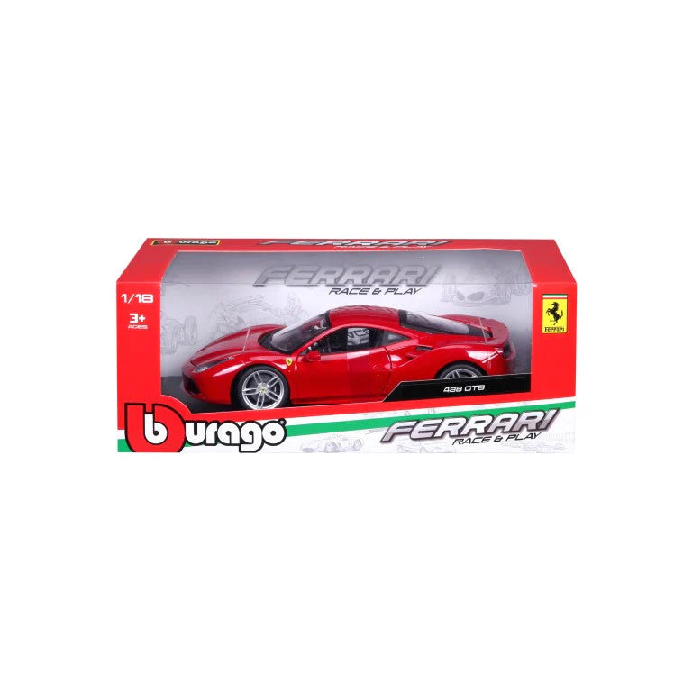 Bburago 1:18 - Ferrari 488 GTB (Red) - FERF7307 – Horizon Diecast