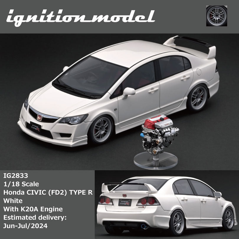 ミニカー IGNITION MODELS Honda Civic Type R FD2 Ignition Model 1:18 Honda Civic Type-R (FD2) in White – Model Cars