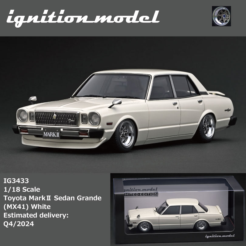 1/18 IG3433 Toyota MarkⅡ Sedan Grande MX41 White イグニッション