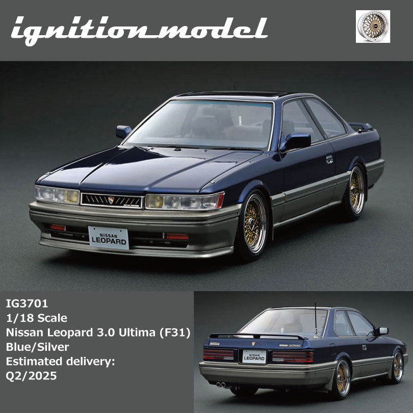 Preorder] Ignition Model 1:18 Nissan Leopard 3.0 Ultima (F31) Blue/Si –  Horizon Diecast