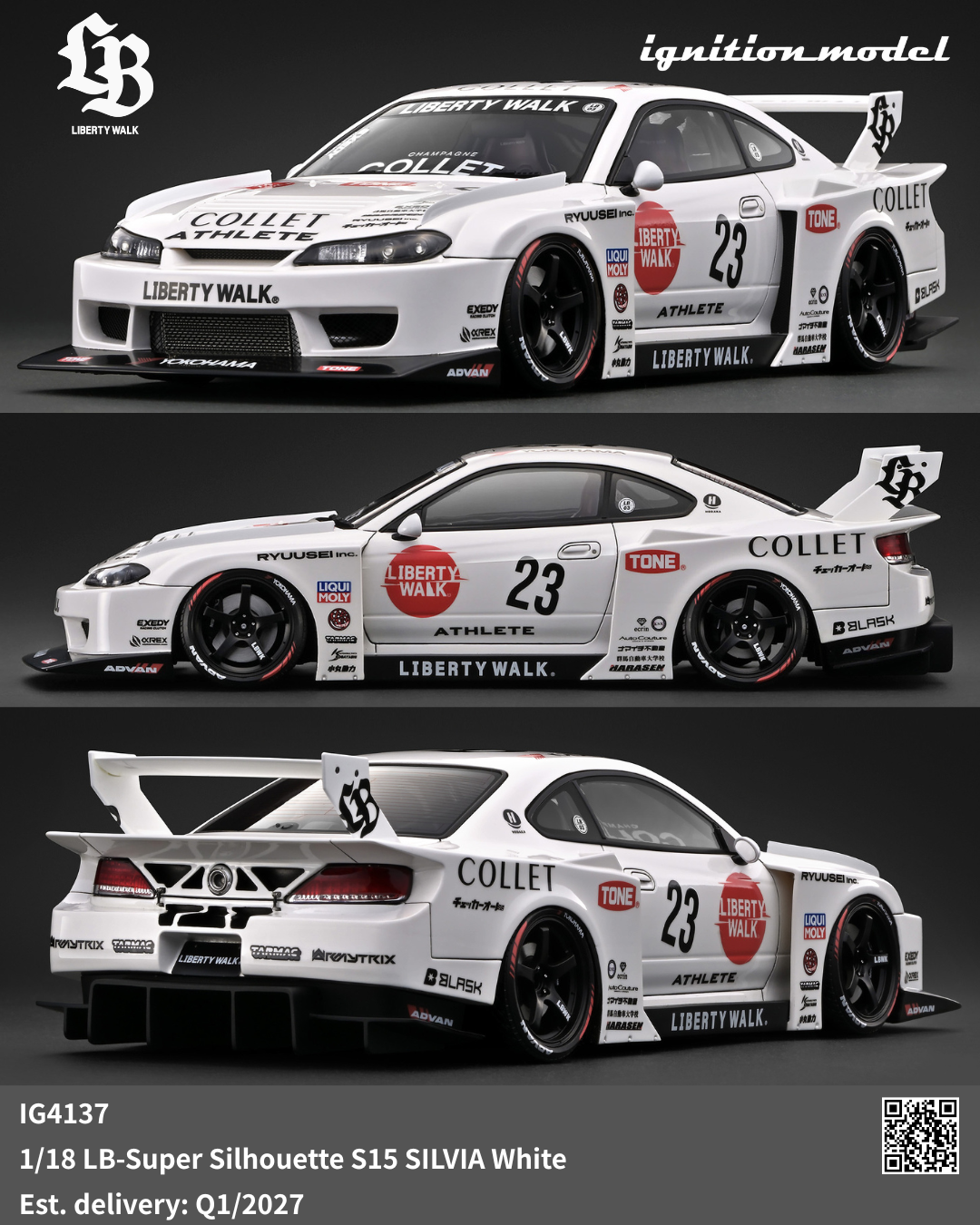 Preorder] Ignition Model 1:18 LB-Super Silhouette S15 SILVIA White