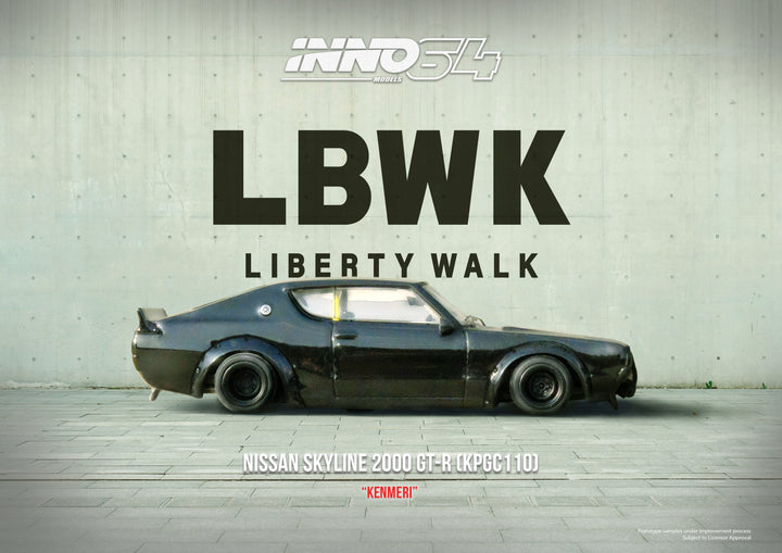Inno64 1:64 NISSAN SKYLINE 2000 GT-R (KPGC110) "KENMERI" Black