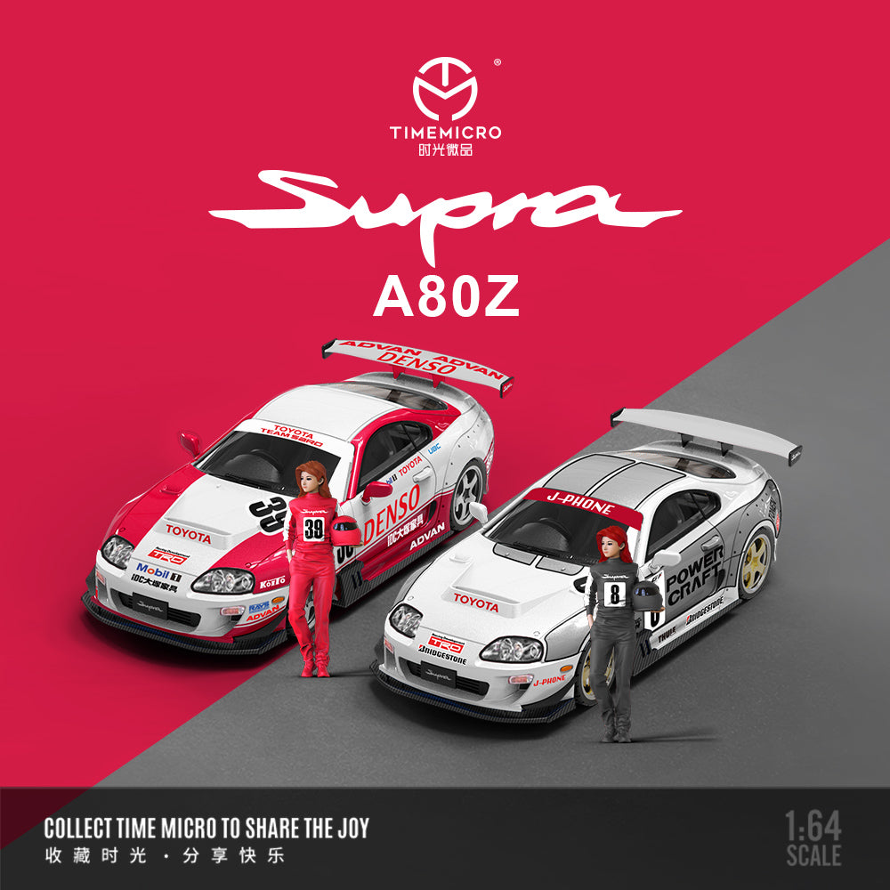 Time Micro 1:64 Toyota Supra A80Z White/Silver TM644430
