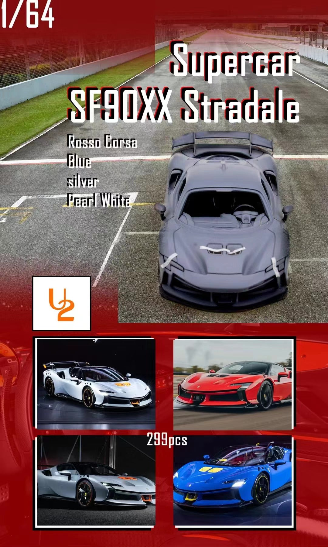 U2 1:64 SF90XX Stradale (4 Colors) – Horizon Diecast