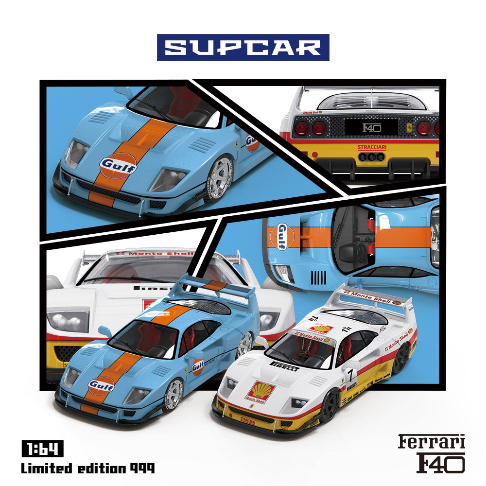 SUPCAR 1:64 F40 Gulf/ Shell Livery (2 Colors) – Horizon Diecast