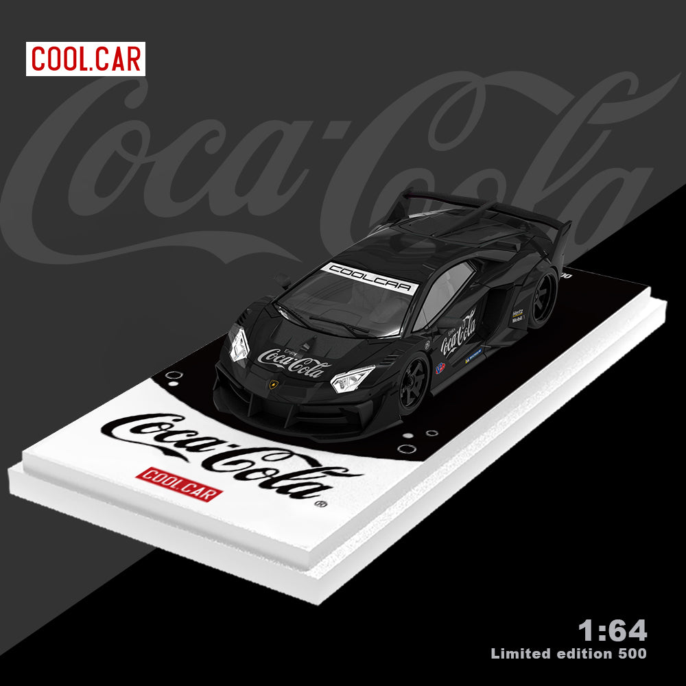 Cool Car 1:64 Lamborghini Aventador GTEVO Coca Cola Black