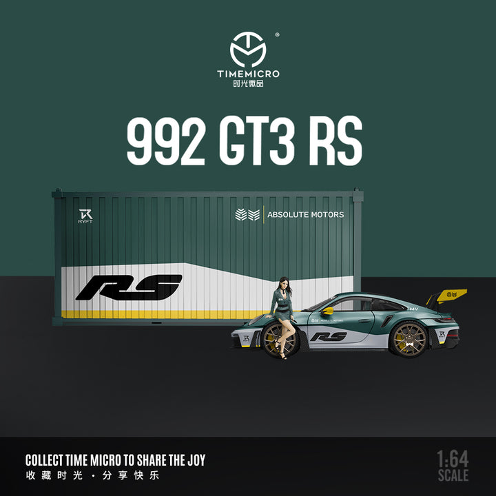 Time Micro 1:64 Porsche 911 992 GT3 RS Green Silver Livery (3 Versions)