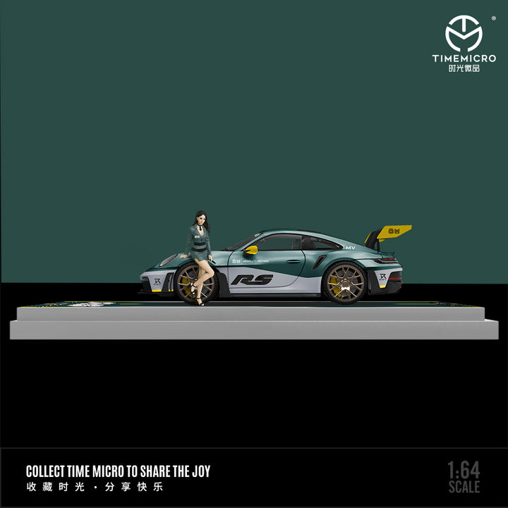 Time Micro 1:64 Porsche 911 992 GT3 RS Green Silver Livery (3 Versions)