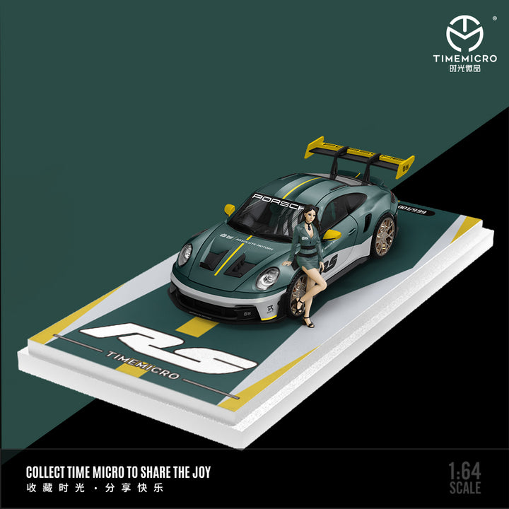 Time Micro 1:64 Porsche 911 992 GT3 RS Green Silver Livery (3 Versions)