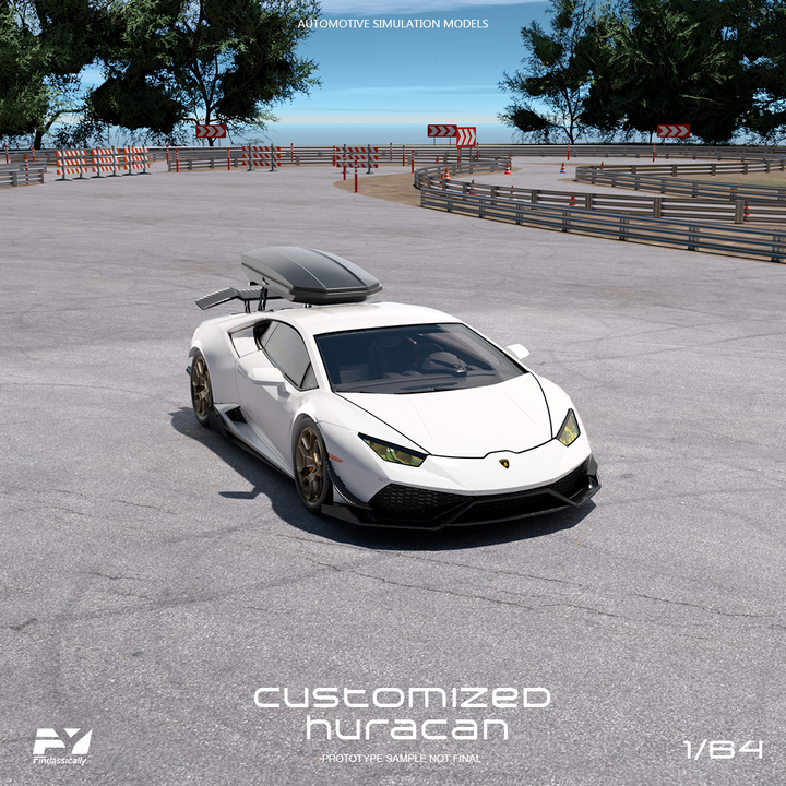 Finclassically 1:64 Lamborghini Huracan with Roof Cargo Box (3 Colors)