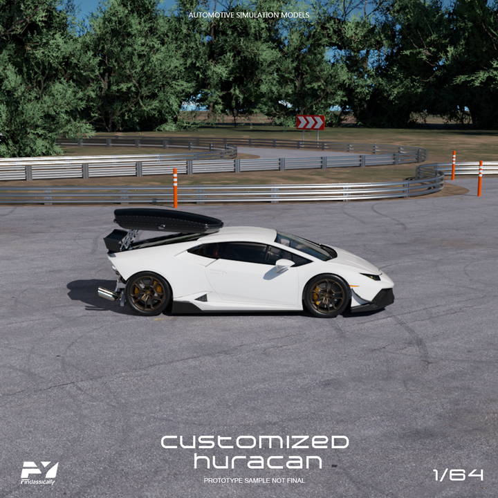Finclassically 1:64 Lamborghini Huracan with Roof Cargo Box (3 Colors)