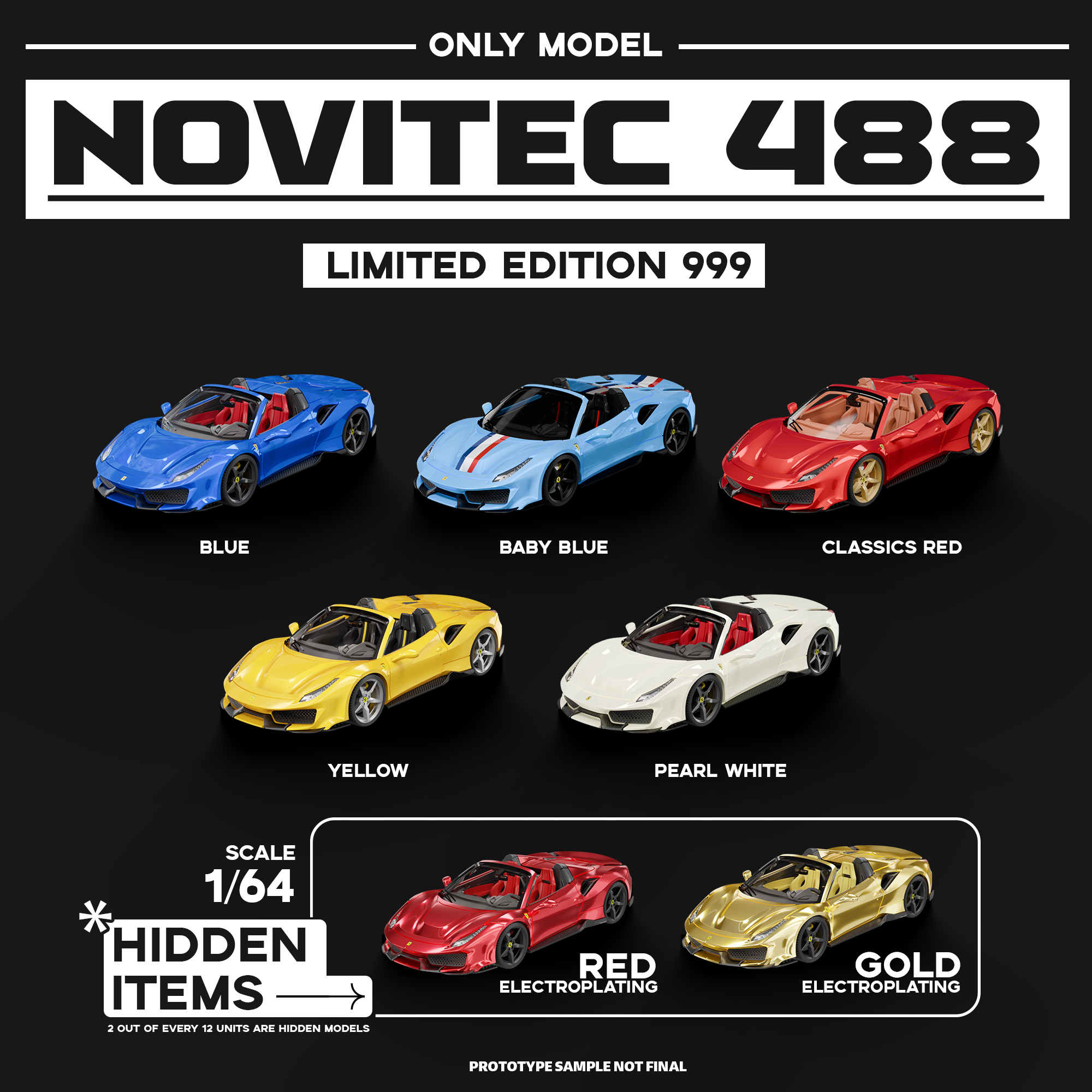 Preorder] Only Model 1:64 Novitec 488 Roadster (5 Colors