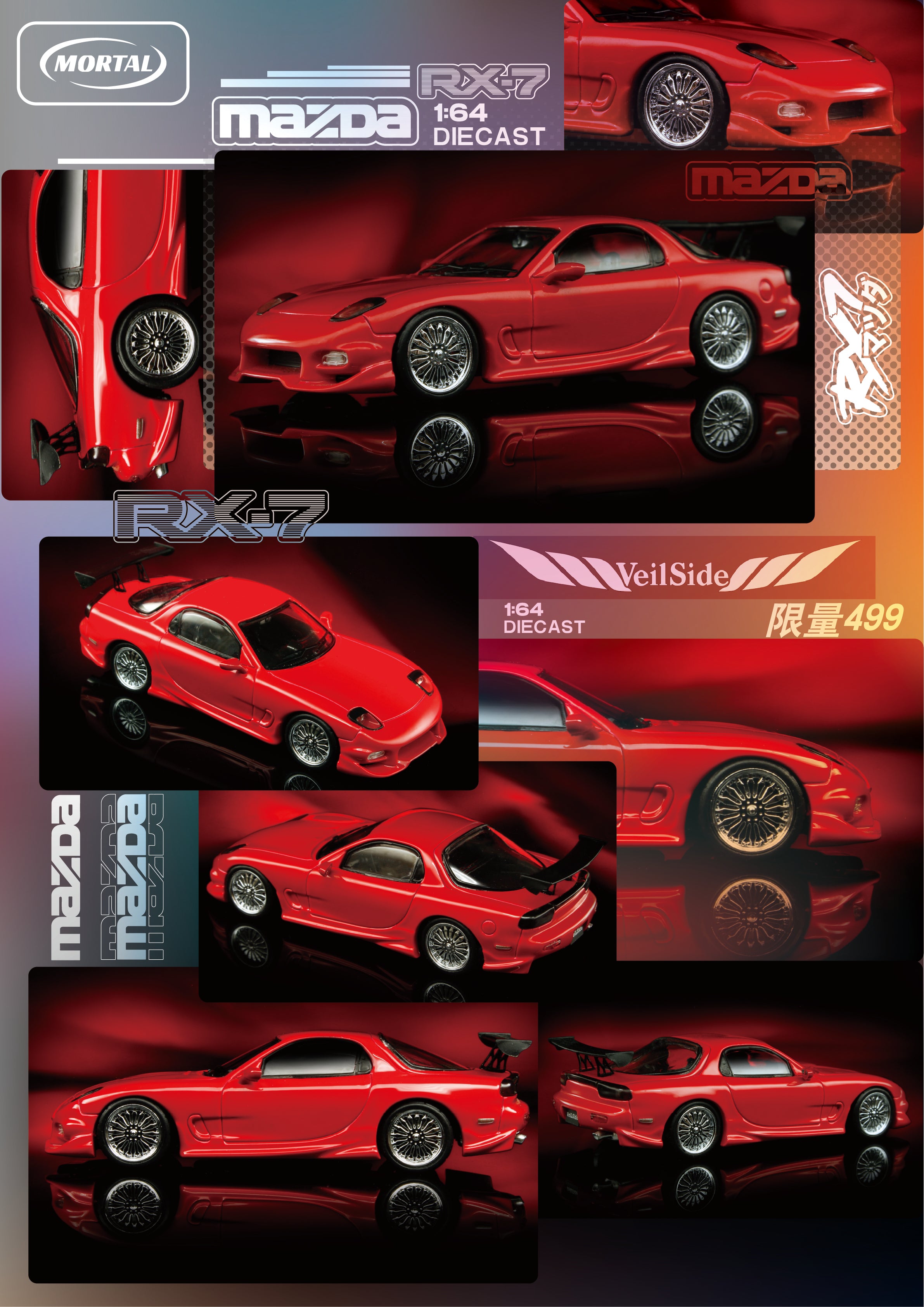 Preorder] Mortal 1:64 Mazda RX-7 (4 Colors) – Horizon Diecast