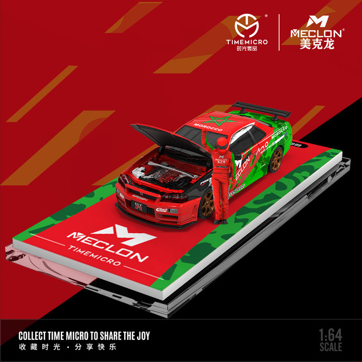 Time Micro 1:64 Nissan GT-R R34 MECLON (3 Versions) TM646310