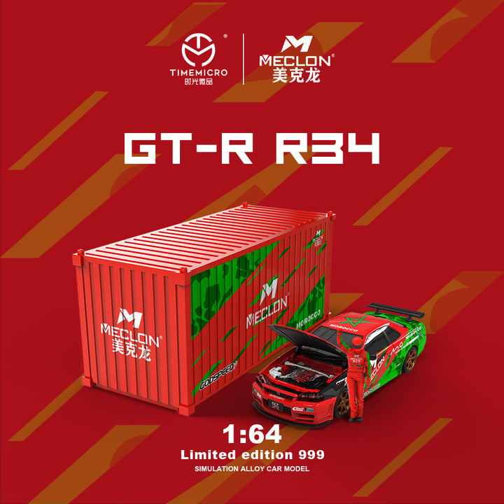Time Micro 1:64 Nissan GT-R R34 MECLON (3 Versions) TM646310