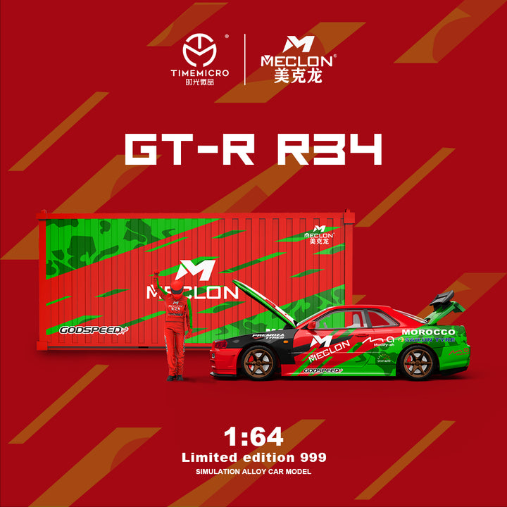 Time Micro 1:64 Nissan GT-R R34 MECLON (3 Versions) TM646310
