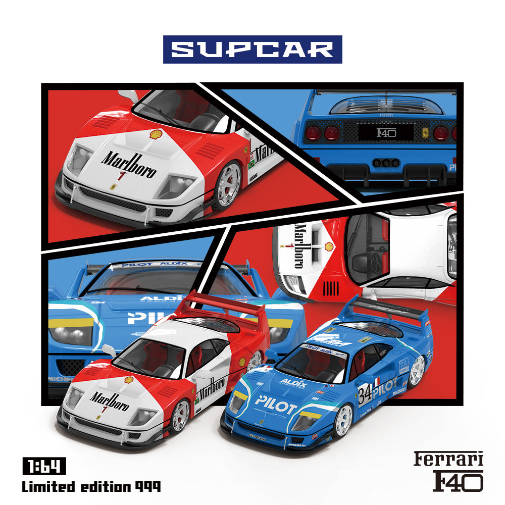 SUPCAR 1:64 Ferrari F40 Marlboro / #34 Racing (2 Colors) – Horizon