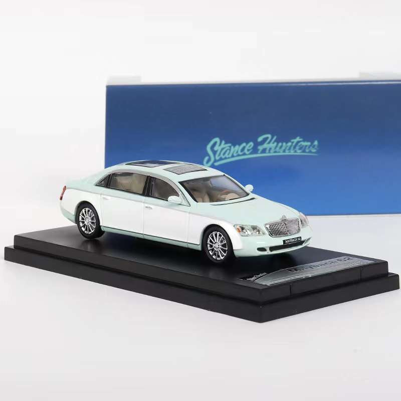 Stance Hunters 1/64 マイバッハ 62 ホワイト　ダイキャスト Stance Hunters 1:64 Maybach 62 Tiffany Blue + White – Horizon Diecast