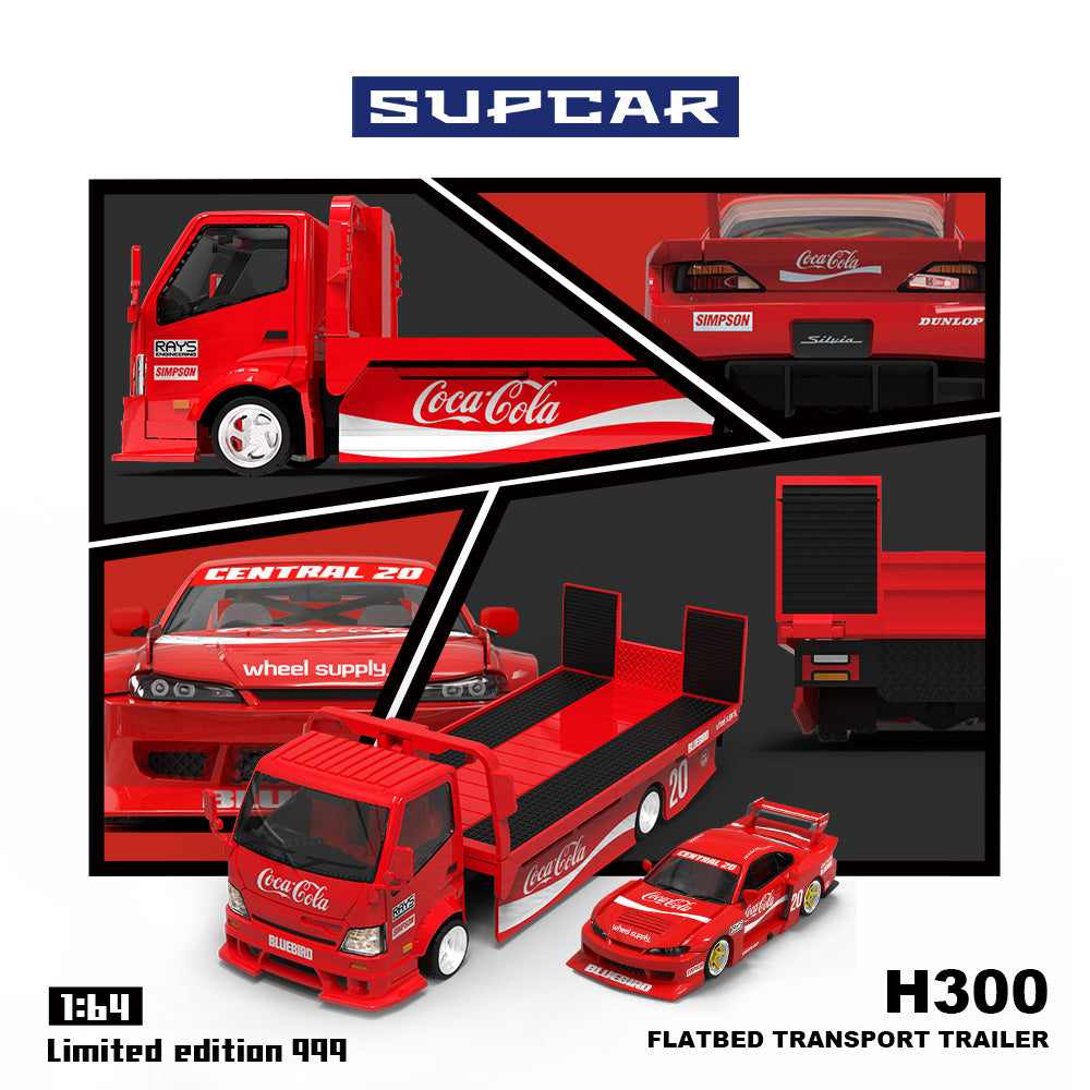 完璧わいふによる Preorder] SUPCAR 1:64 Nissan Silvia S15 & Hino H300 Coca ミニカー