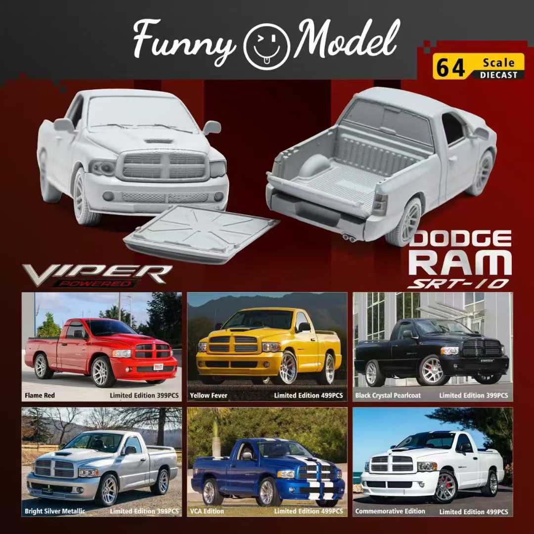 Preorder] Funny Model 1:64 2004 Dodge（RAM SRT-10) (6 Colours