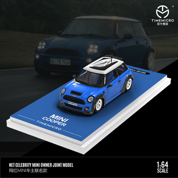 TimeMicro x Internet celebrity owner joint 1:64 BMW MINI COOPER Dark Blue and Light Green Livery (2 Colours)