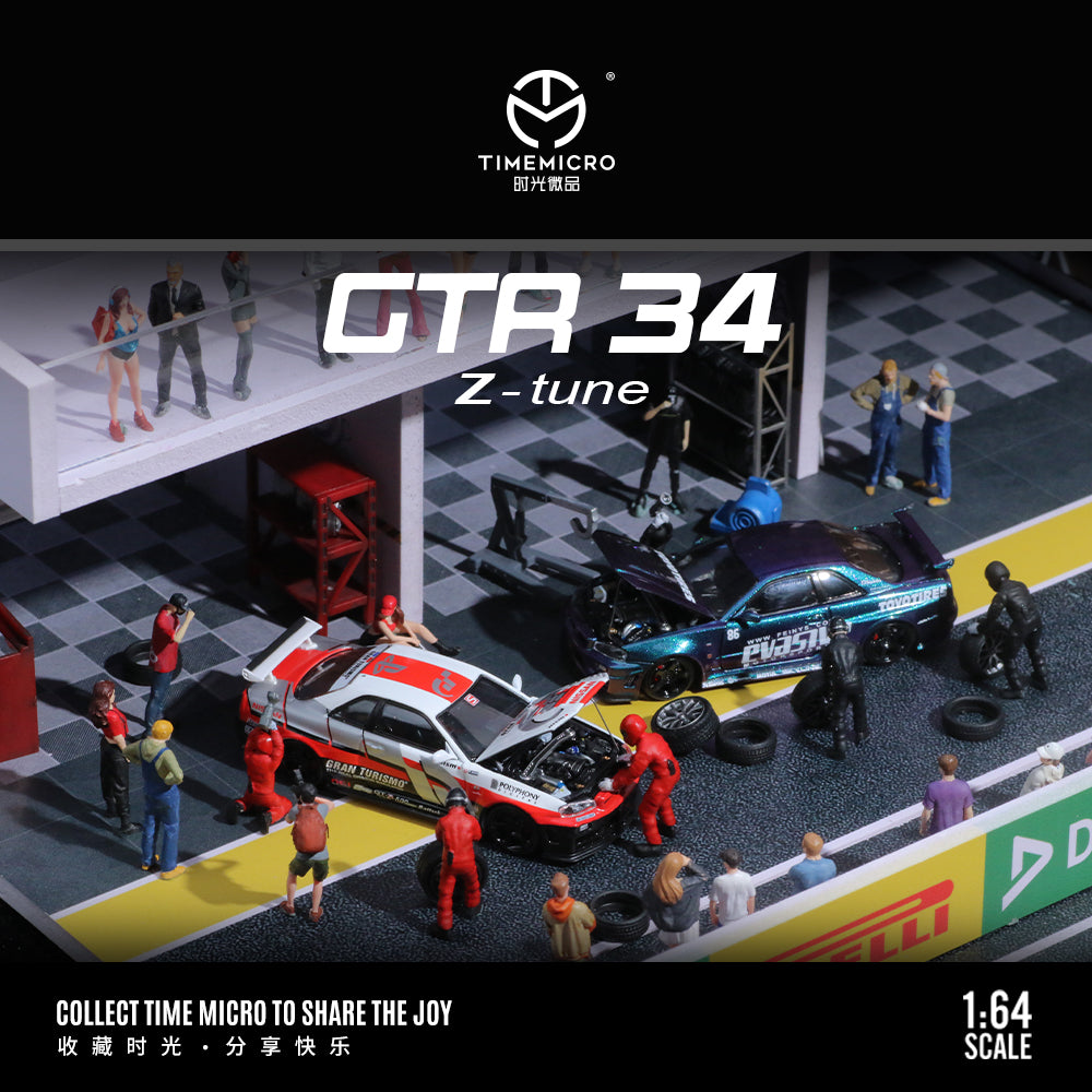 TimeMicro 1:64 Nissan GTRR34 GT Racing And Chameleon (4 Versions