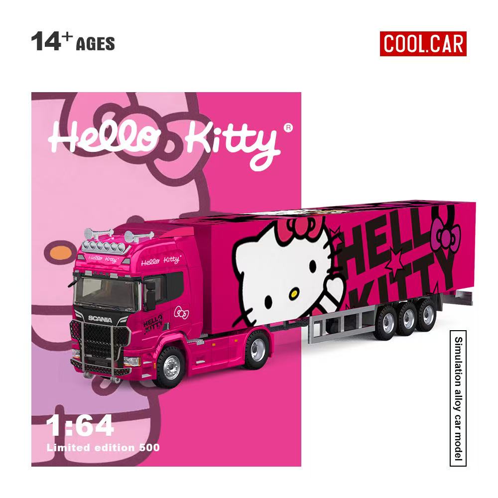 Preorder] Cool Car 1:64 Scania Container Truck Dark pink Hello
