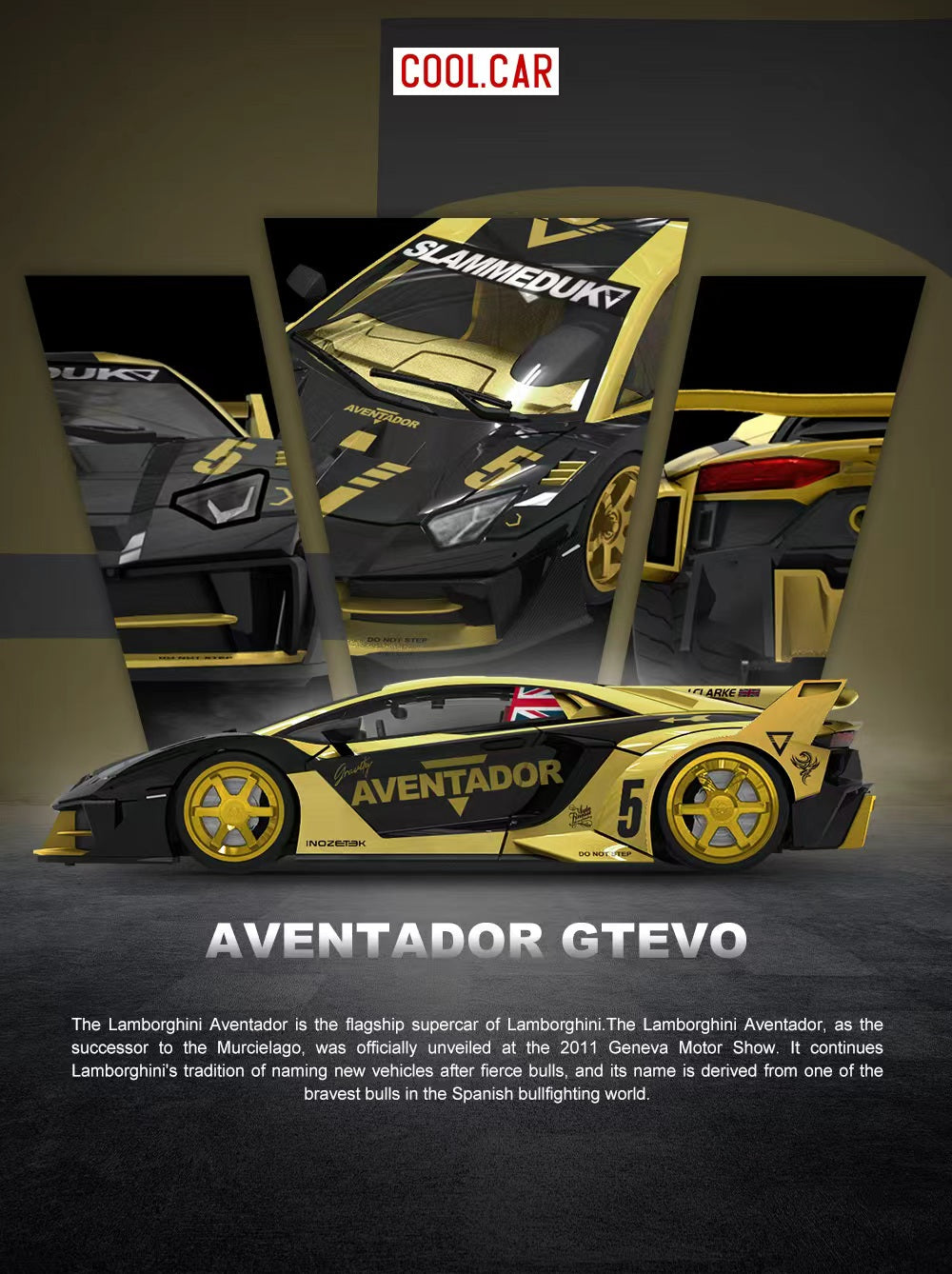 Preorder] Cool Car 1:64 Lamborghini GT EVO V5 Black Gold CC643831