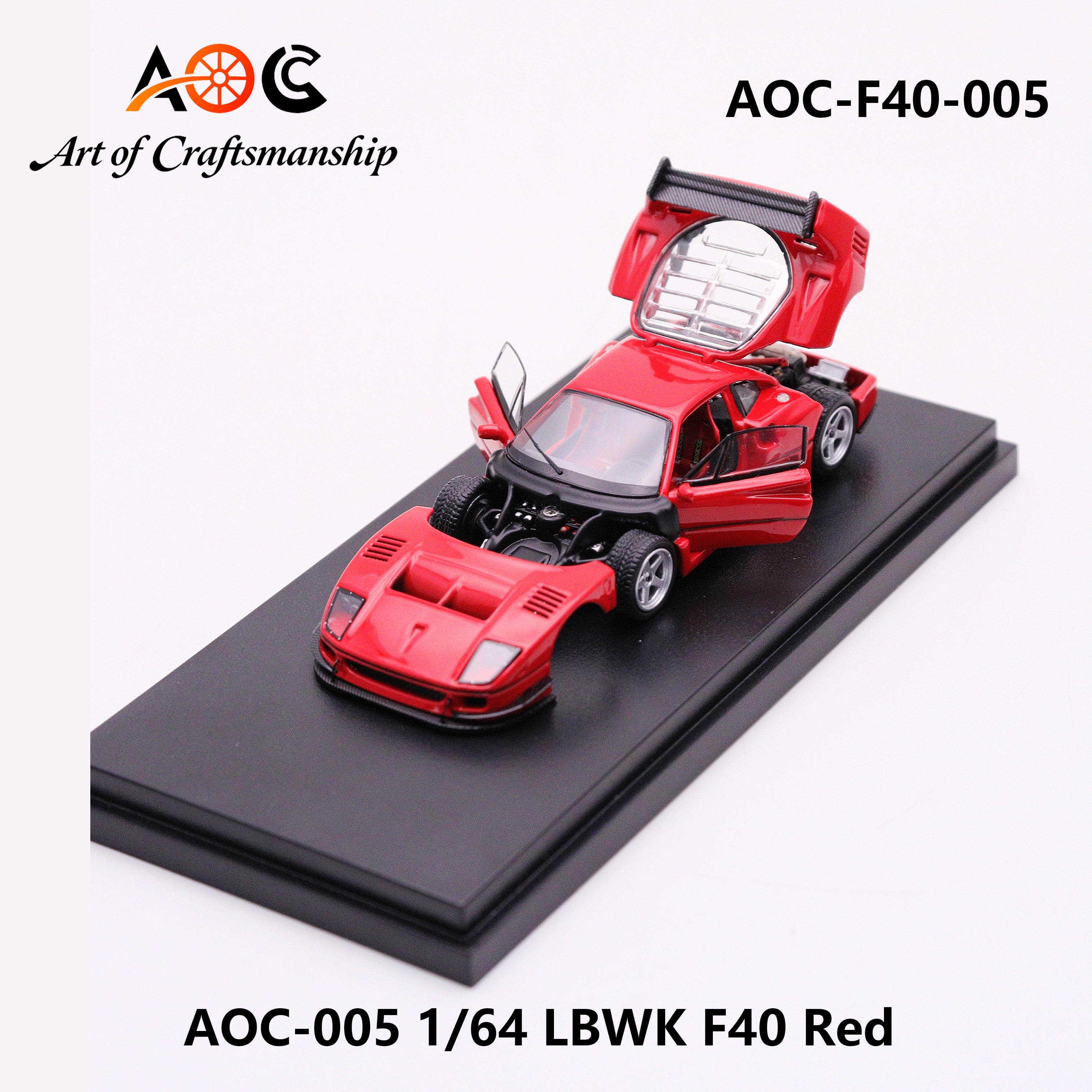 Preorder] AOC 1:64 LBWK F40 Red AOC-F40-005 – Horizon Diecast