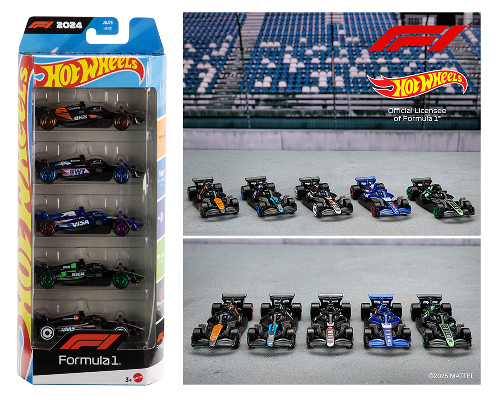 Hot Wheels 1:64 Basic F1 Racing 5 Pack Cars Set JGF58