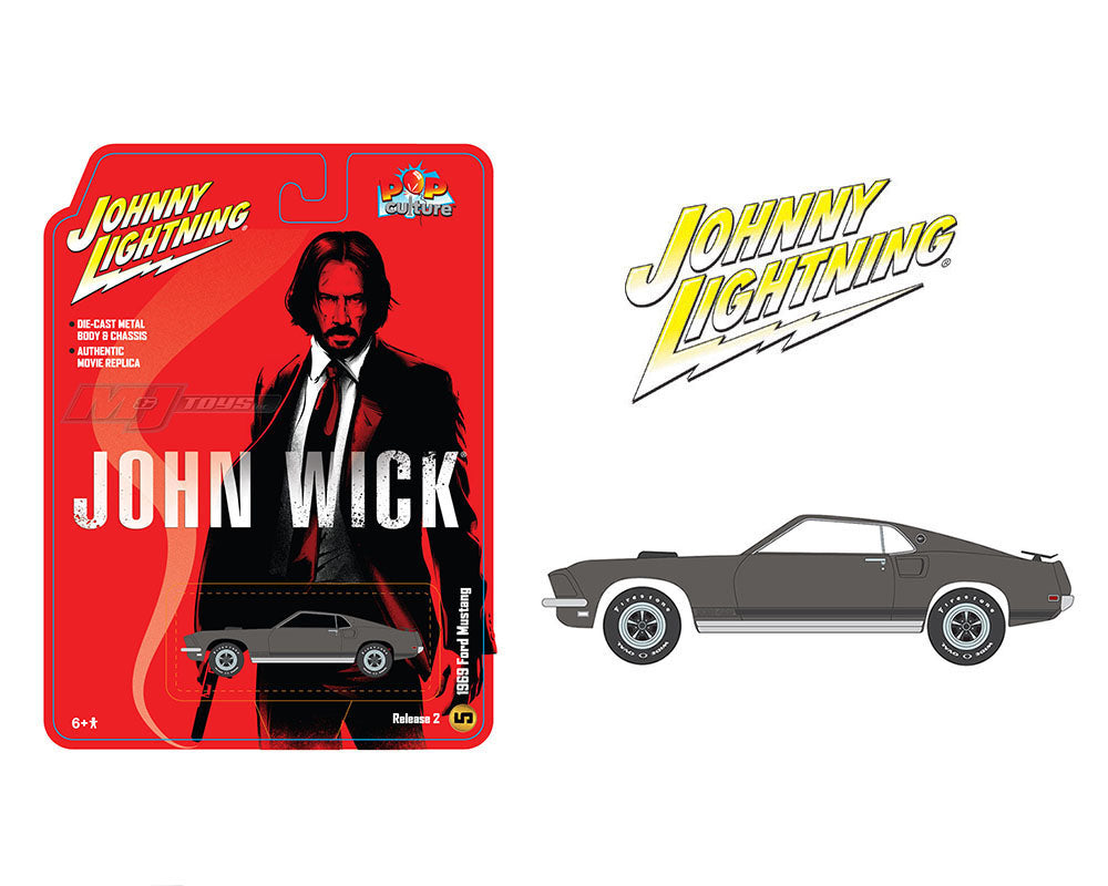 Johnny Lightning 1:64 1969 Ford Mustang Mach 1 John Wick – Pop Culture 2024 JLSP379-24