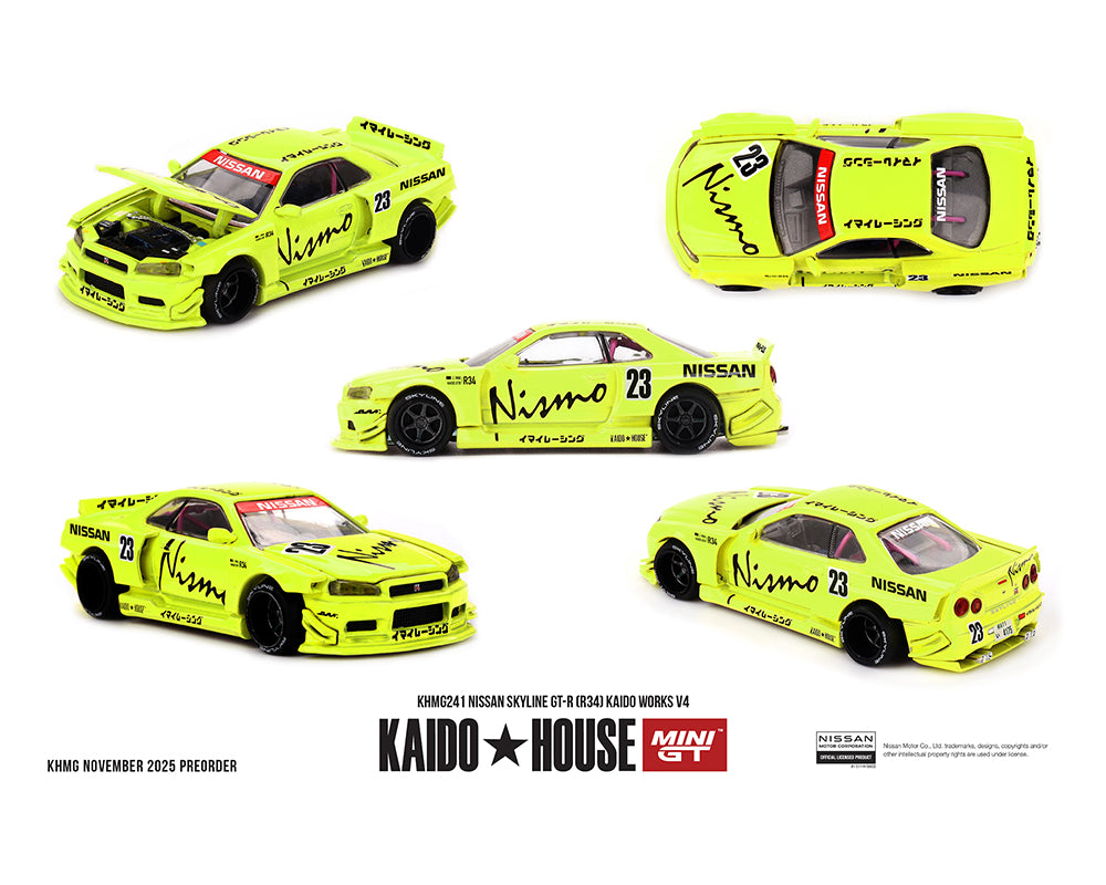 Preorder] Kaido House x Mini GT Nissan Skyline GT-R (R34) Kaido