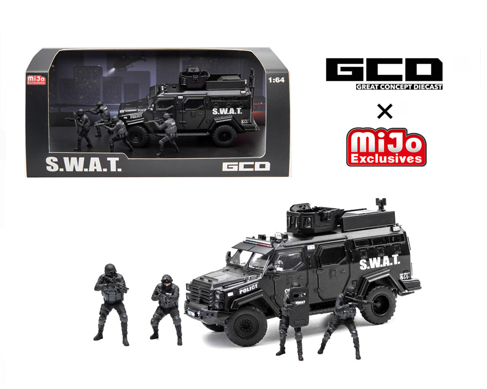 Preorder] GCD 1:64 SWAT Tactical Armor Vehicle Car Set with 4