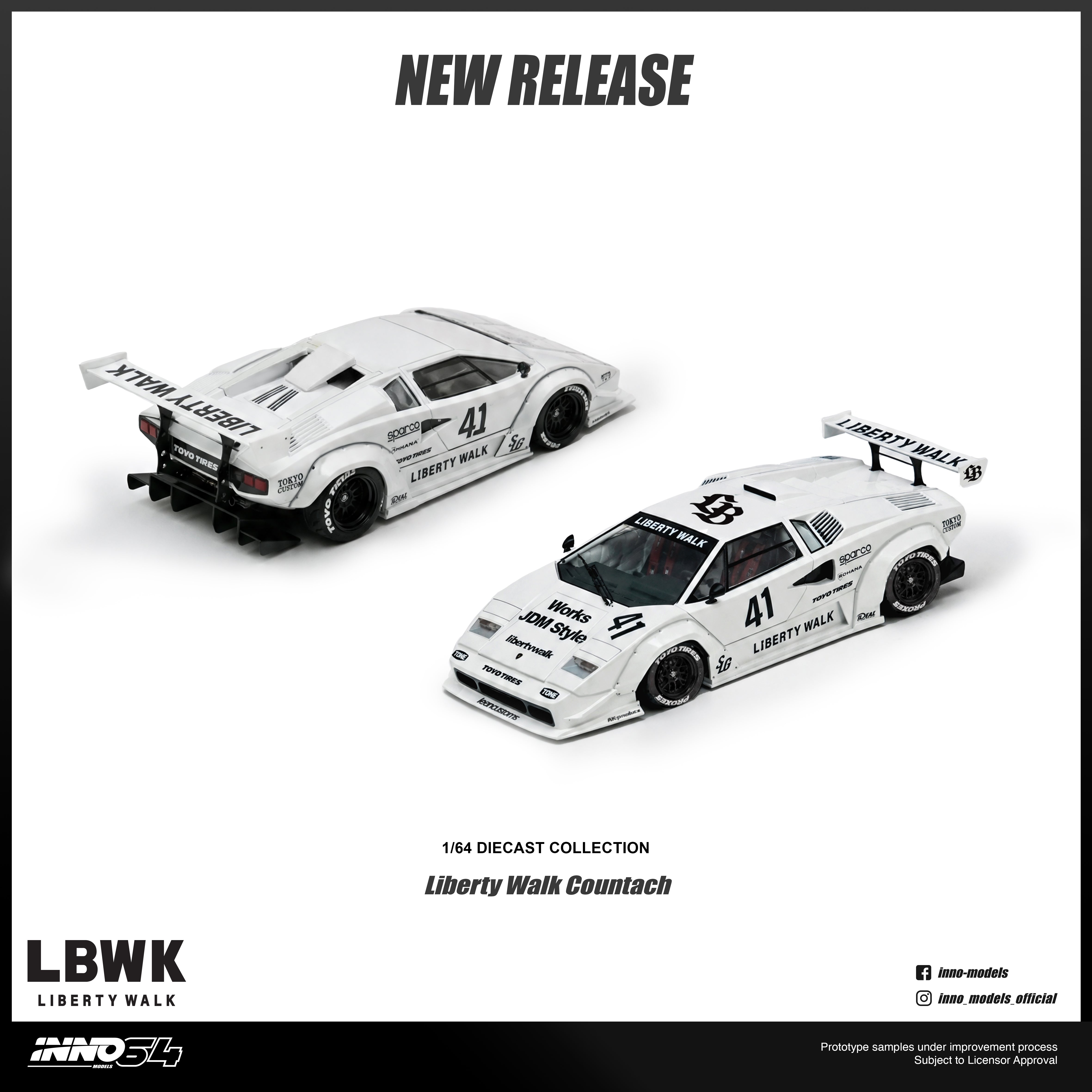 Preorder] Inno64 1:64 LIBERTY WALK COUNTACH IN64-LBCOUNTACH-01