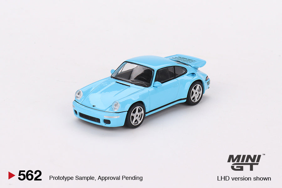 MGT00562 Mini GT 1:64 RUF CTR Anniversary Bayrisch Himmelblau LHD