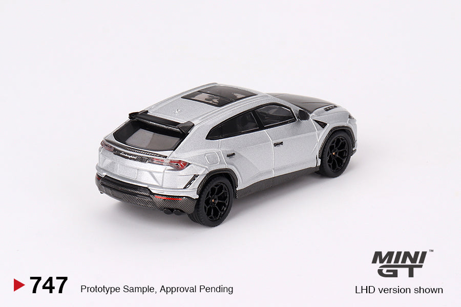 Mini GT 1:64 Lamborghini Urus Performante Grigio Nimbus MGT00747 rear