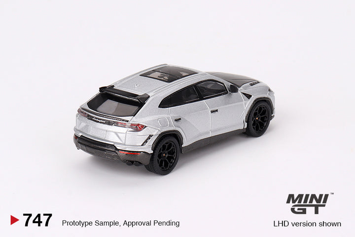 Mini GT 1:64 Lamborghini Urus Performante Grigio Nimbus MGT00747 rear
