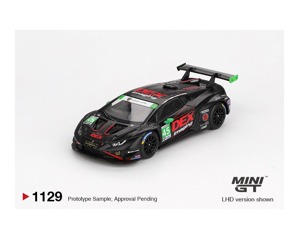 Mini GT 1:64 Lamborghini Huracán GT3 EVO2 #45 No.45 DEX Imaging 2024 IMSA Daytona 24 Hrs MGT01129-BL