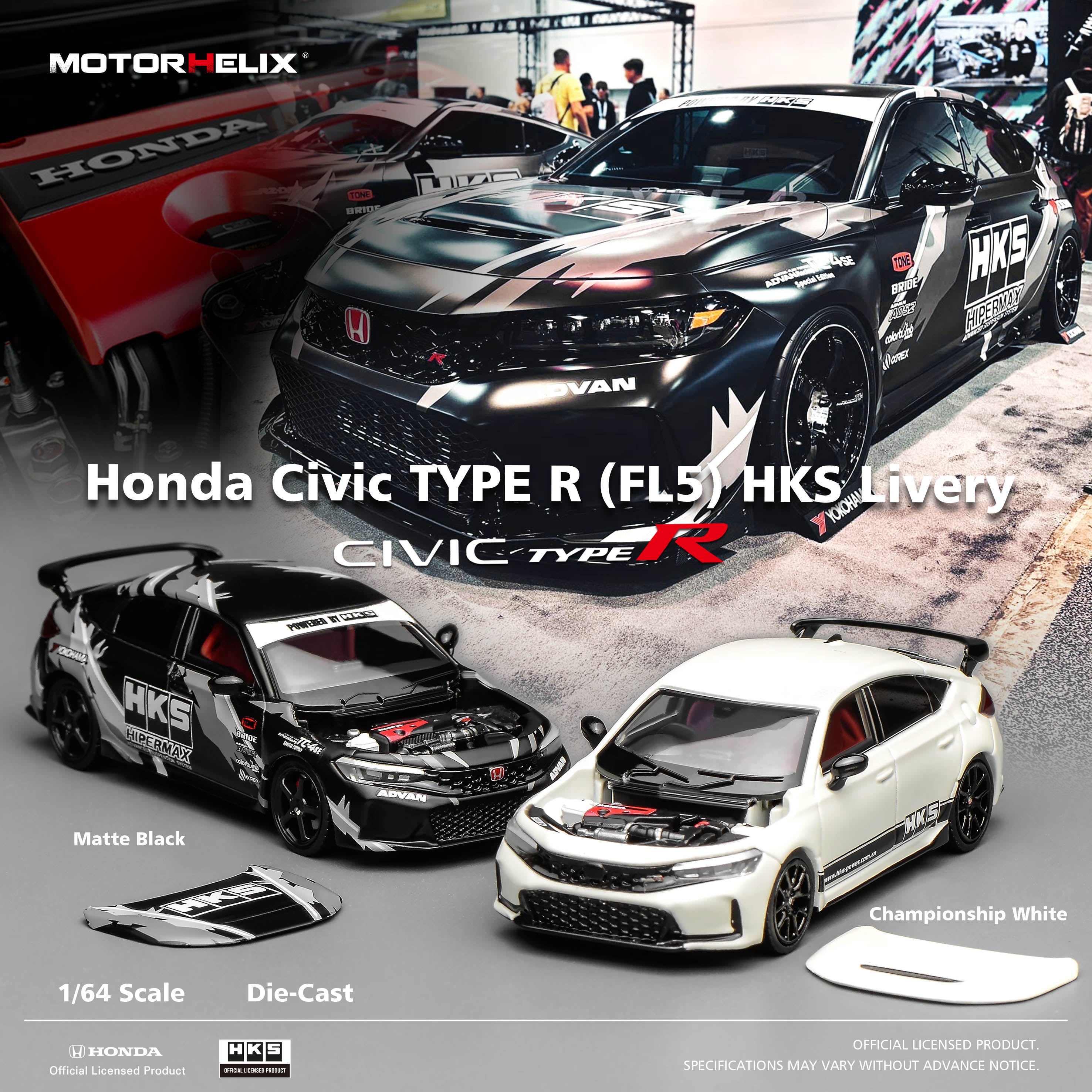 Preorder] MOTORHELIX 1:64 Honda Civic TYPE R (FL5) HKS Livery (2