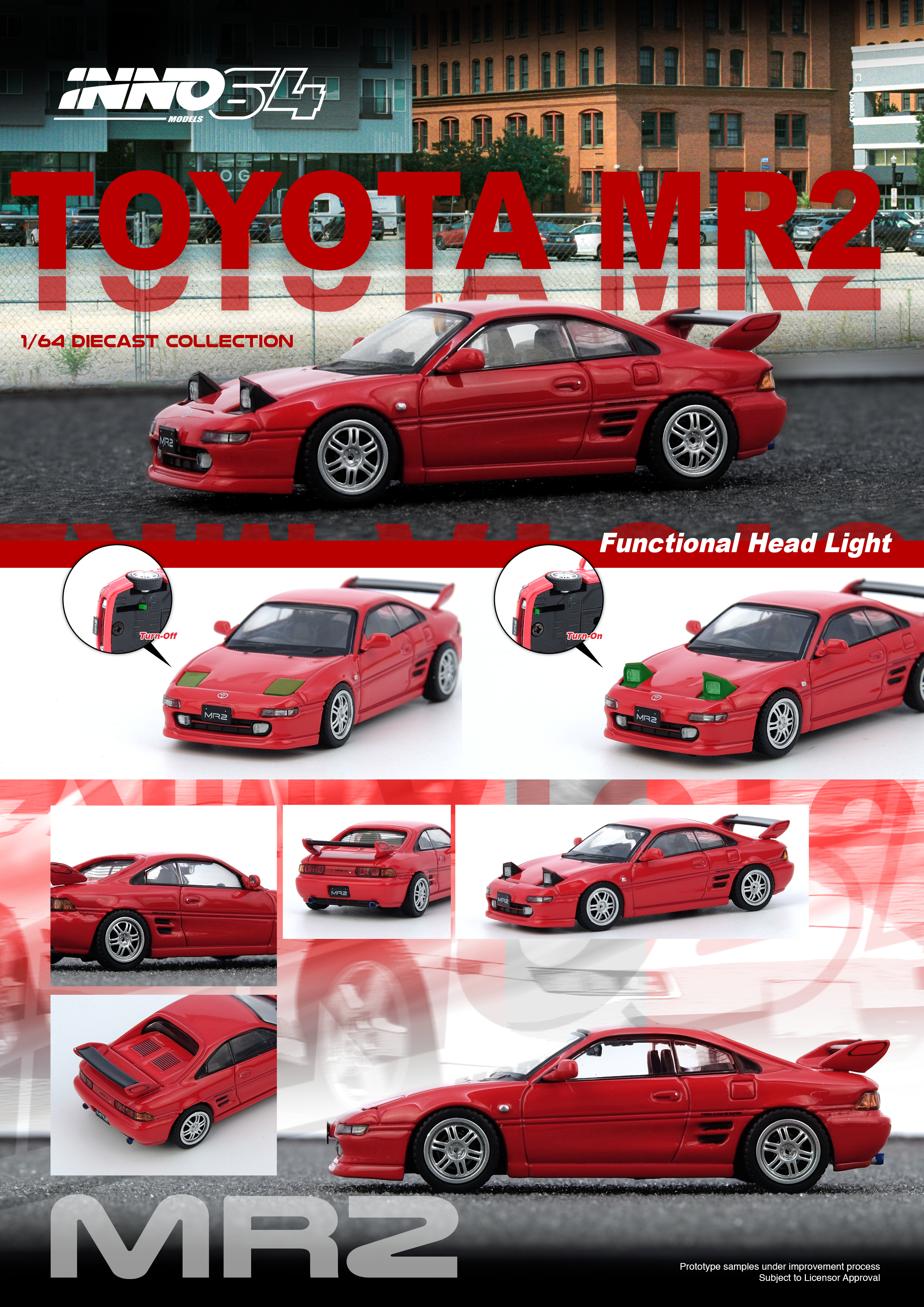 Inno64 1:64 TOYOTA MR2 (SW20) Red IN64-MR2SW20-RED – Horizon Diecast