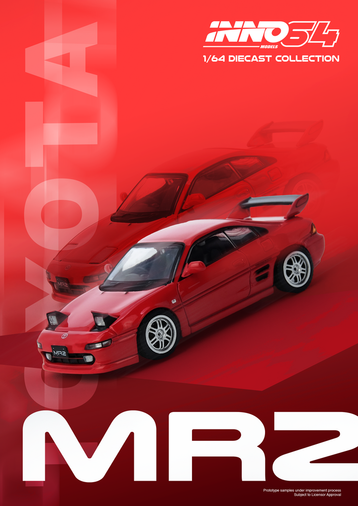 Inno64 1:64 TOYOTA MR2 (SW20) Red IN64-MR2SW20-RED
