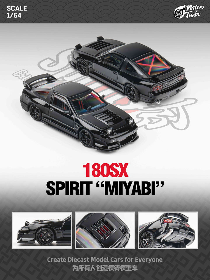 Microturbo 1:64 Custom Nissan 180SXMIYABI - Black MT6407A6