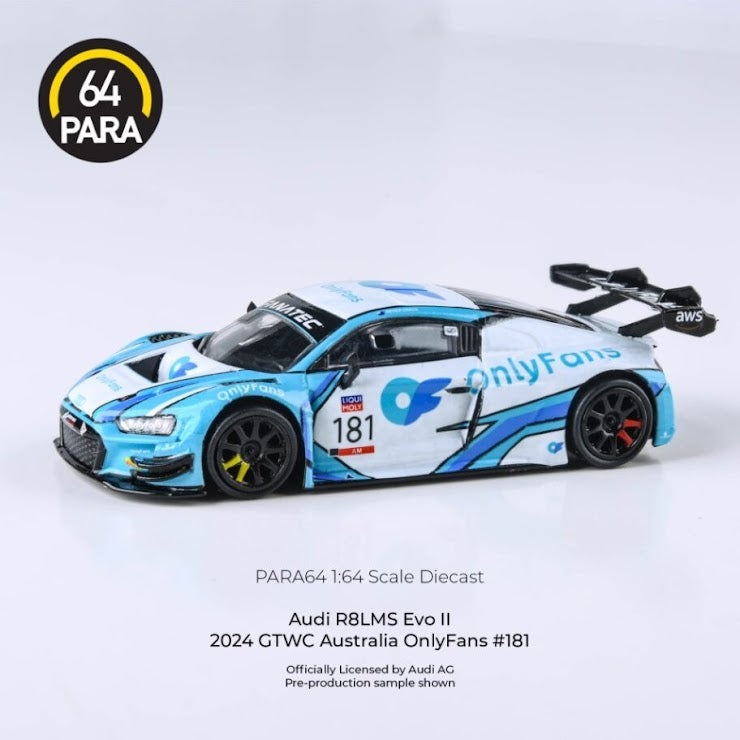 PARA64 1:64 Audi R8LMS Evo II 2024 GTWC Australia OnlyFans #181 LHD