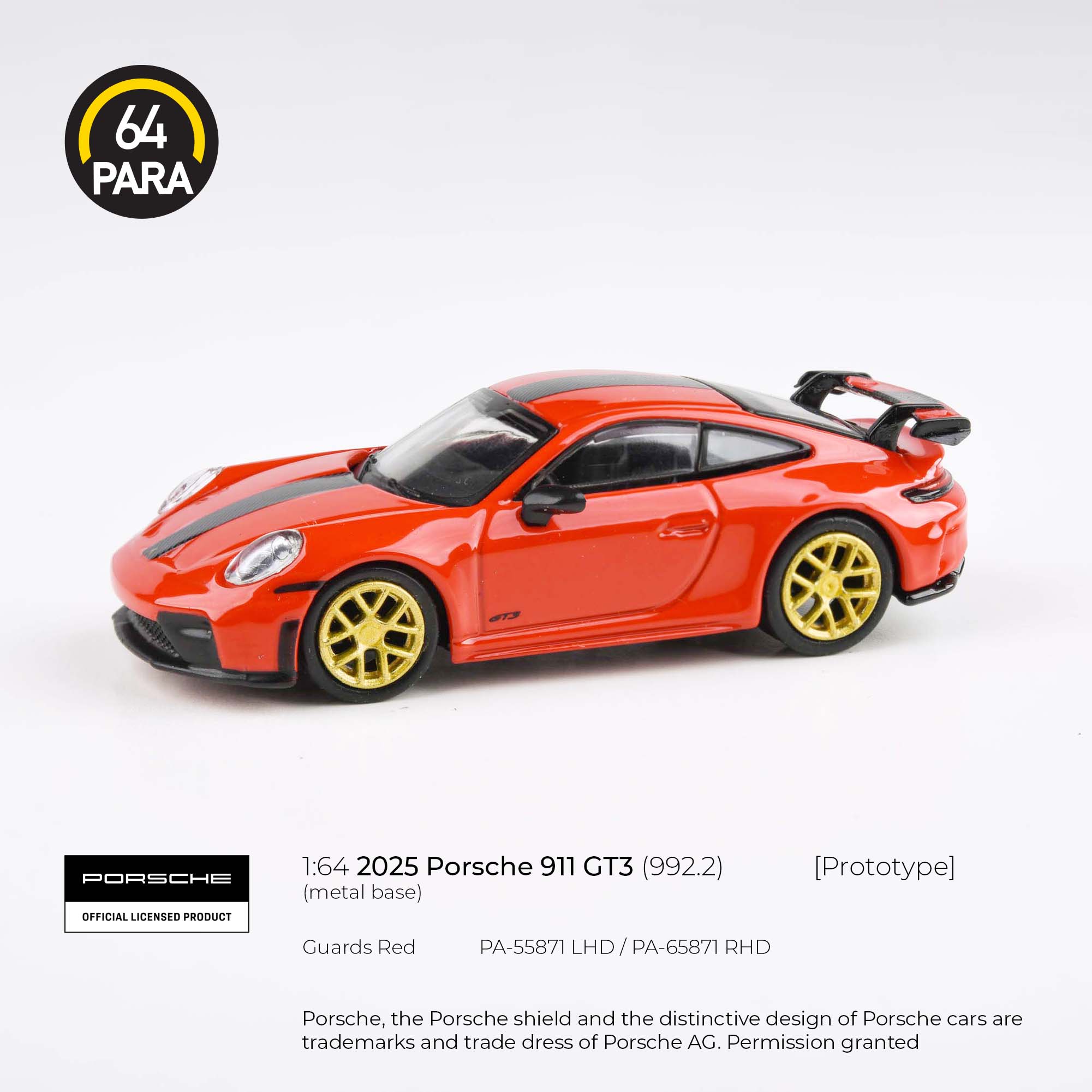 PARA64 1:64 2025 Porsche 911 GT3 (992.2) Guards Red PA-55871 (LHD